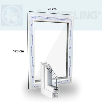KÖMMERLING 76AD 90x120 bukónyíló ablak (jobb/bal)