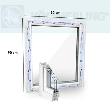 KÖMMERLING 76AD 90x90 bukónyíló ablak (jobb/bal)