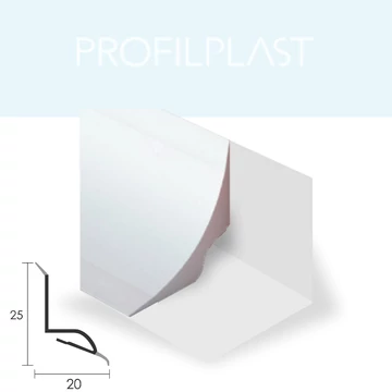 PROFILPLAST Utólagos fürdőkádszegély, ragasztható, fehér 25x20mm 2,5m